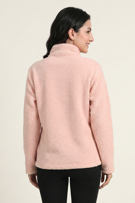Zivame Sherpa Knit Poly Winter Loungewear Jacket - Peachy Keen — image 3